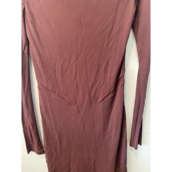 T by Alexander Wang Bodycon Burgundy Long Sleeve Dress Size Large - Picture 2 of 6
